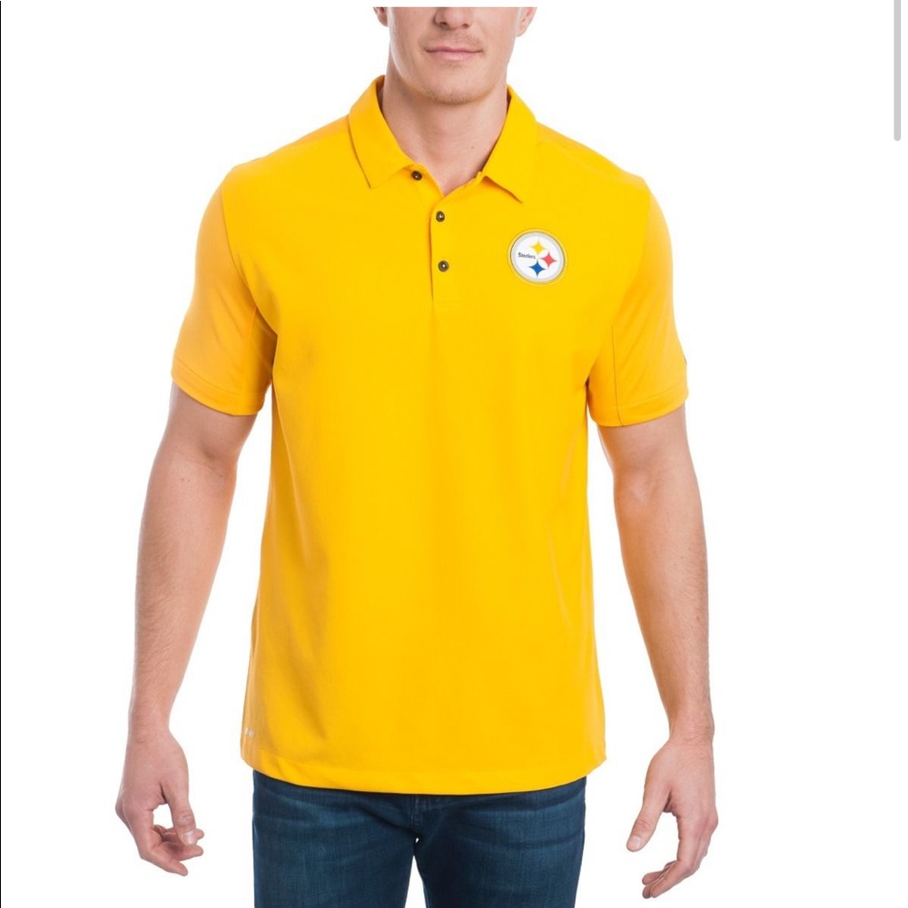 NWT NFL Pittsburgh Steelers Nike Gold Polo size L Yellow